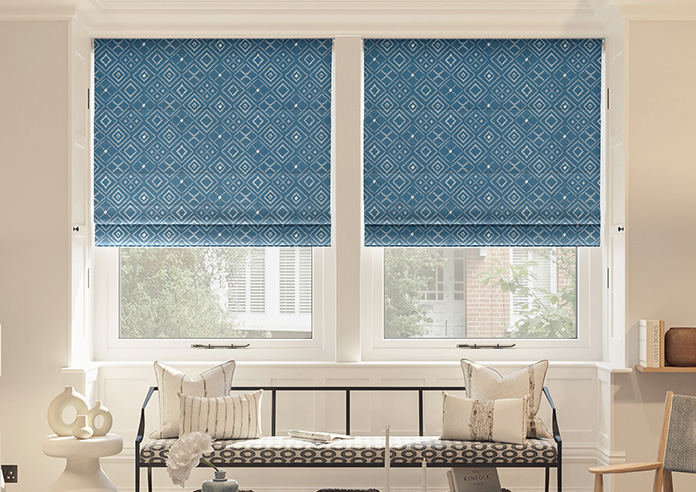 Newquay, Cerulean - Motorised Roman Blind - Image 3
